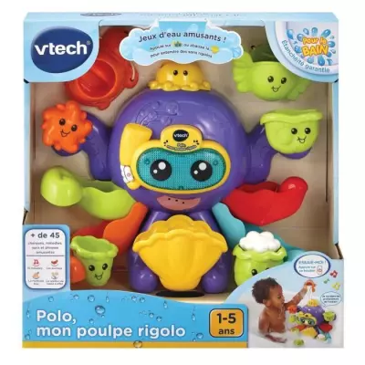 Jouet de Bain interactif VTECH BABY - Polo, Mon Poulpe Rigolo - Pour Bébé 1-5 ans