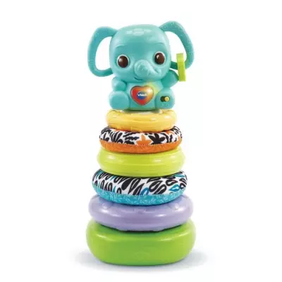 Jouet VTECH BABY - Nino, Éléphanteau Empilo 3 en 1 (Plastique Bio)