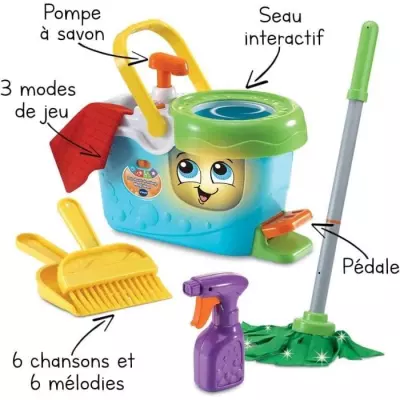 VTECH - P'tit Chariot de Ménage Magi'clean - Jeu d'Imitation Fun