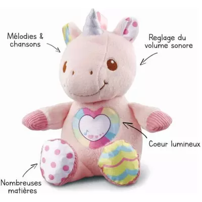 Maé, Ma Licorne a Câliner - Doudou de 28x20x12 cm