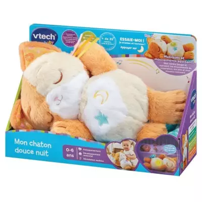 Doux hochet VTECH MON CHATON DOUCE NUIT - 14x36x25 cm