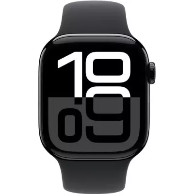 Apple Watch Series 10 GPS - Style Jet Black Aluminium - Bracelet Black Sport Band