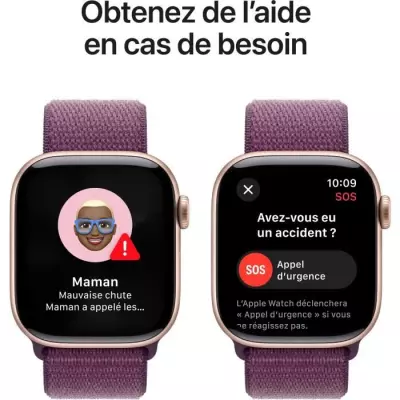 Montre intelligente Apple Watch Series 10 GPS - 42mm - Rose Gold - Plum Sport Loop