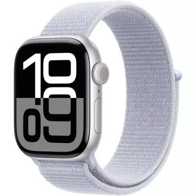 Montre Apple Watch Series 10 GPS 42mm - Silver Aluminium - Blue Cloud Sport Loop