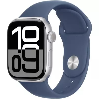Montre Apple Watch Series 10 GPS 42mm - Silver Aluminium - Bracelet Denim Sport Band