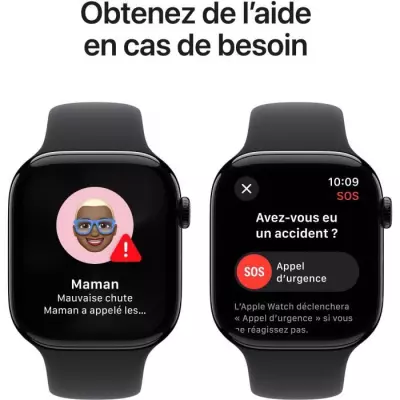 Montre Connectée Apple Watch Series 10 GPS - Boîtier Jet Black Aluminium