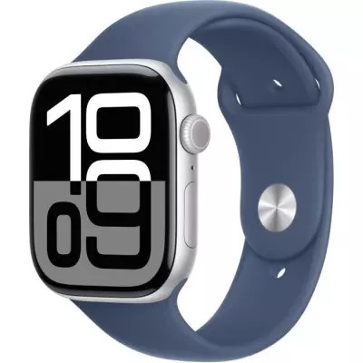 Montre Apple Watch Series 10 GPS - 46mm - Silver Aluminium - Bracelet Denim Sport Band