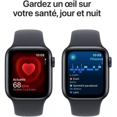 Montre Apple Watch SE GPS 40mm - Aluminium Midnight - Bracelet Sport Midnight