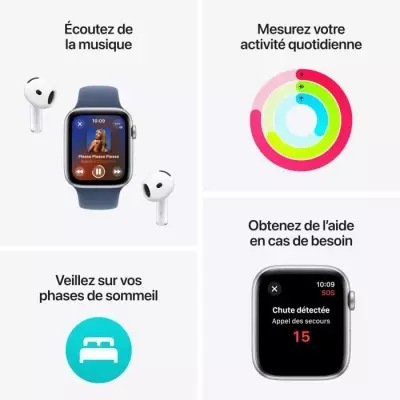 Apple Watch SE GPS 40mm Starlight Aluminium - Bracelet Sport Starlight