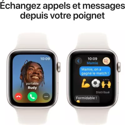 Montre Apple Watch SE GPS 44mm Starlight Aluminium - Bracelet Sport Band - M/L