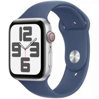 Montre intelligente Apple Watch SE GPS + Cellular - 44mm Silver Aluminium/Denim Sport Band