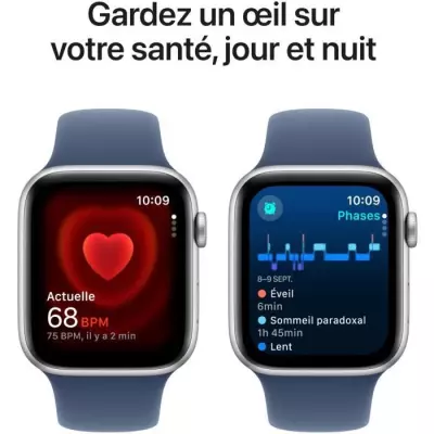 Montre intelligente Apple Watch SE GPS + Cellular - 44mm Silver Aluminium/Denim Sport Band