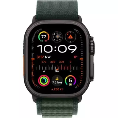 Apple Watch Ultra 2 GPS + Cellular Titanium Noir - Bracelet Vert Alpine - Large