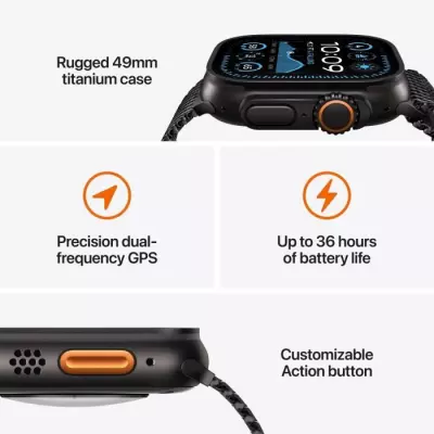 Apple Watch Ultra 2 GPS + Cellular -Titanium Noir - Bracelet Milanais - 49mm