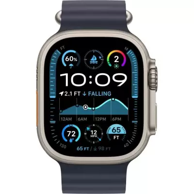 Montre Apple Watch Ultra 2 GPS + Cellular - Titanium Naturel - Bracelet Navy Ocean - 49mm