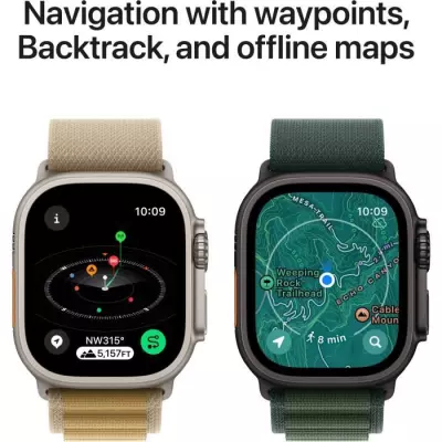 Montre Apple Watch Ultra 2 GPS + Cellular - Titanium Naturel - Bracelet Tan Alpine - Medium
