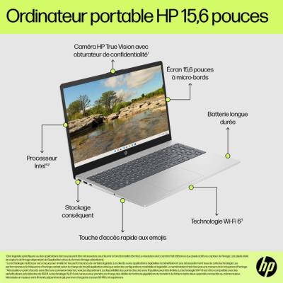 PC Portable HP 15-fd0142nf - Windows 11 - 15,6 FHD IPS - Core 5 120U - RAM 16Go - Stockage 512Go SSD - AZERTY