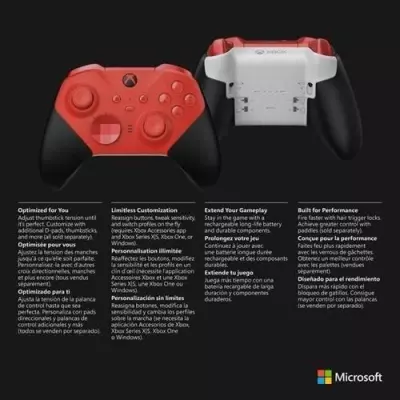 Manette Xbox sans fil - Elite Series 2 Core - Rouge | MANETTE JEUX VIDEO