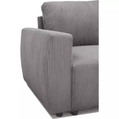 Canapé d'angle convertible réversible PHARELL - velours côtelé Anthracite