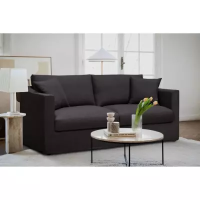 Canapé convertible MALTE 3 places - Gris Anthracite - Compact