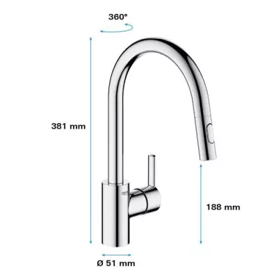 Robinet de cuisine GROHE Feel avec douchette extractible