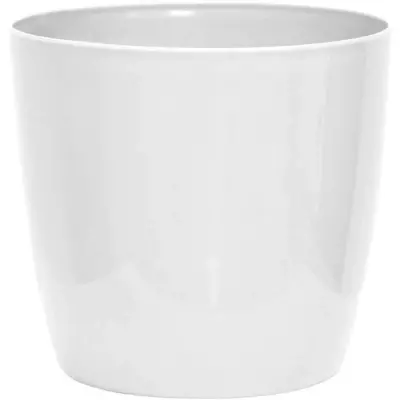 Cache-pot brillant blanc avec roulettes - Jardin facile