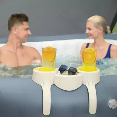 Support Boisson pour Lay-Z-Spa - BESTWAY - Gris