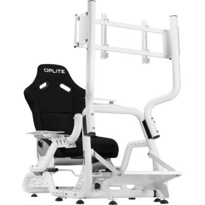 Support Simracing & Flightsim - OPLITE - Pour cockpit GTR S8 Full Force - Blanc - Compatible frein a main, boîte de vitesse, jo