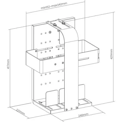 Support Universel GTR pour Console - OPLITE - Noir | Dimensions pratiques