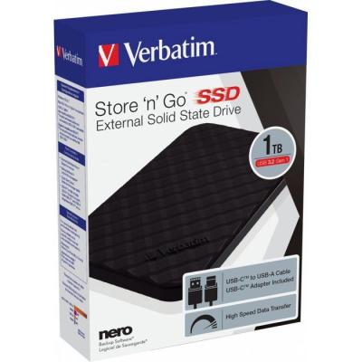 Disque dur SSD externe - VERBATIM - Store'N'Go - 1 To - Noir
