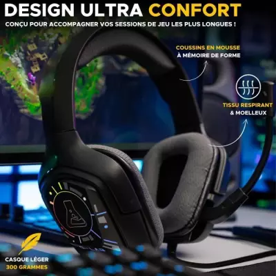 Casque Gamer Filaire The G-Lab KORP COBALT 7.1 - Son Surround 7.1
