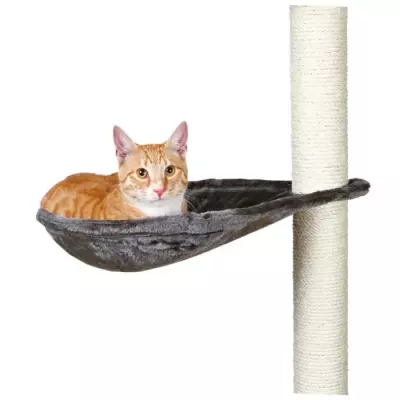Hamac pour chat gris platinium XL - Confort et griffoir ø 40 cm
