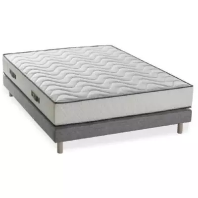 Ensemble Matelas + Sommier 140x190 cm - Confort Mousse - DEKO DREAM HOTEL