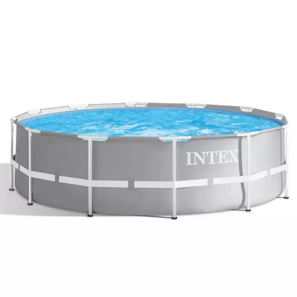 Kit Piscine hors sol tubulaire INTEX - Pris Frame - 366 x 122 cm - Ronde (Livrée avec pompe et échelle) - 26718FR