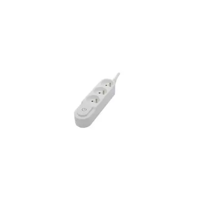 Bloc multiprise CHACON 3 prises avec interrupteur - Câble 1,5m Blanc
