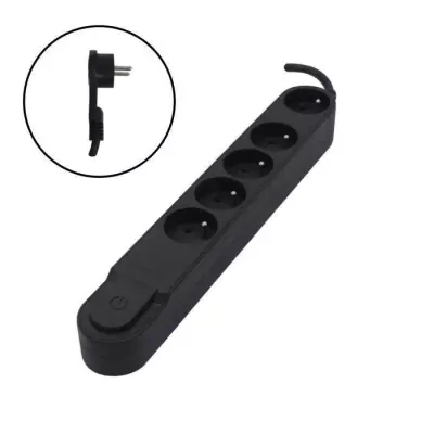 Multiprise CHACON 5 prises 16A avec interrupteur et fiche plate
