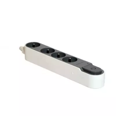 Multiprise CHACON parafoudre interrupteur 4 prises Gris - 16A - 5m