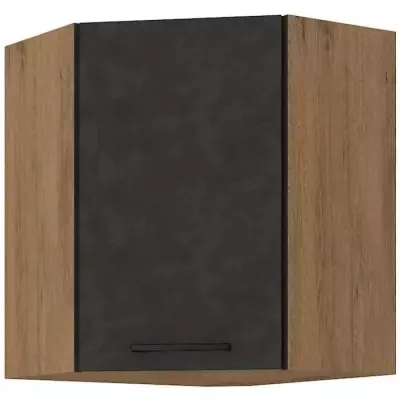 Meuble d'angle ROCK - Décor chêne/gris - 1 porte - L58 x H72 cm
