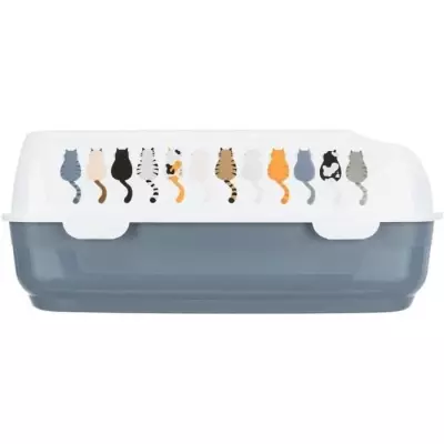 Bac à litière TRIXIE Delio - Imprimé Gris et blanc - 38 × 20 × 50 cm