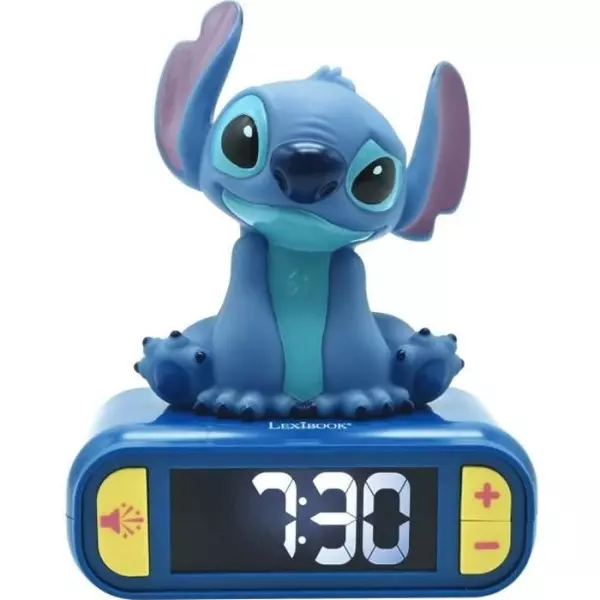 Réveil veilleuse digital LEXIBOOK - Stitch - 3D lumineux et sonore - Bleu - Enfant