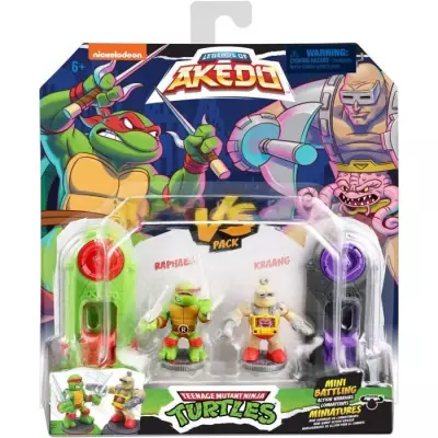 Figurines Tortues Ninja Akedo - Raphael vs Rocksteady - Jeu Extérieur - 6 ans