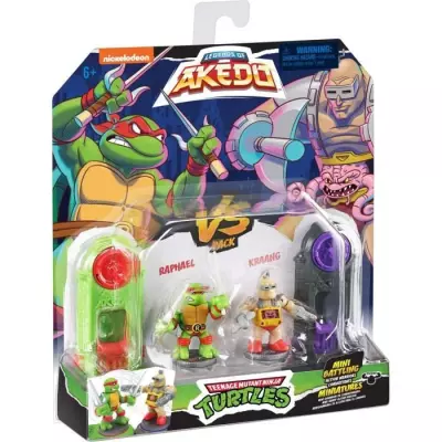 Figurines Tortues Ninja Akedo - Raphael vs Rocksteady - Jeu Extérieur - 6 ans