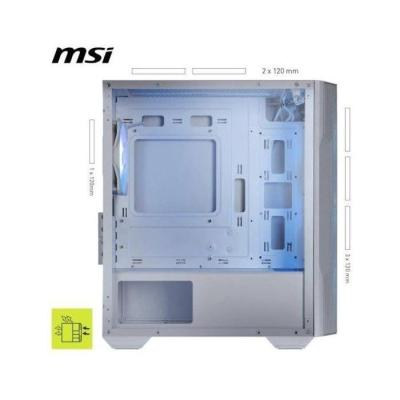 Boîtier PC gaming - MSI - MAG Forge M100R - Moyen Tour - Blanc