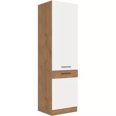 Colonne Rock: Mélaminé chene Lancelot et Blanc brillant - 60 cm