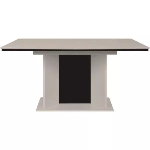 Table extensible - ARONA - Rectangulaire - 10 personnes - 160/200 x 76 x 90 cm - Sable / Noir