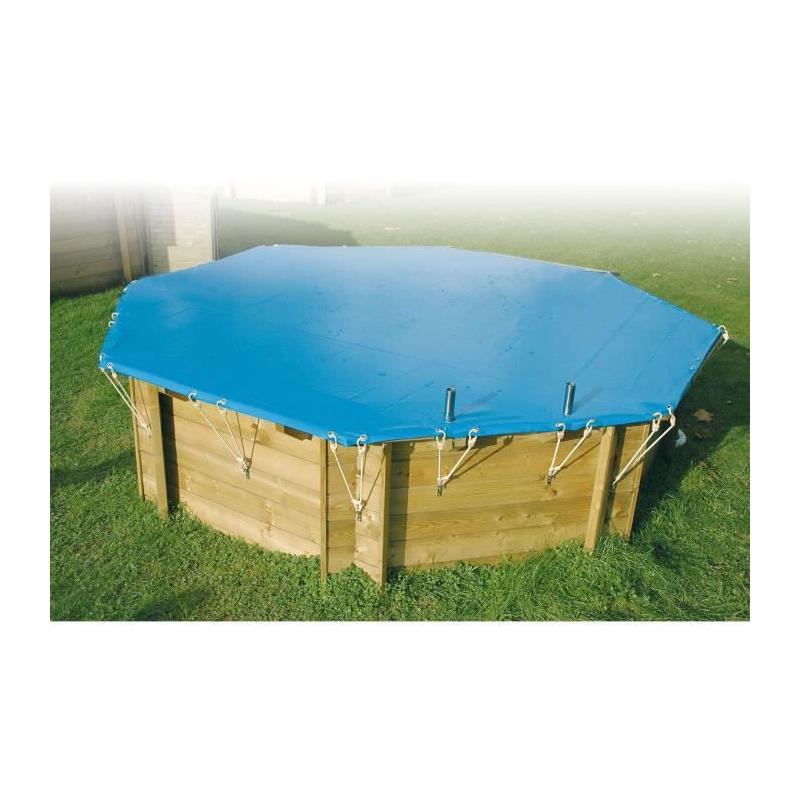 Bâche piscine bois UBBINK 350x650 Bleue - Epaisseur 550gr