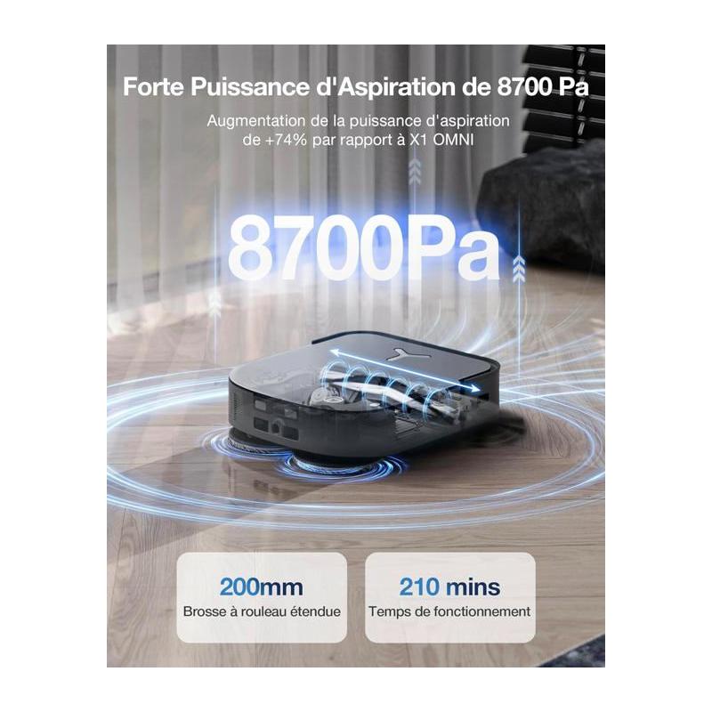 Aspirateur Robot ECOVACS DEEBOT X2 COMBO - Aspiration 8700Pa