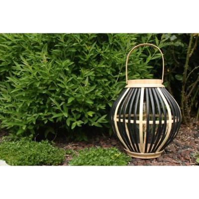 Lampe solaire en bambou - Olivie - Noir, Décoration Lumineuse