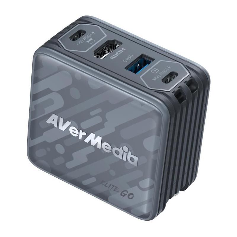 Chargeur GaN AVERMEDIA 100W + Capture Vidéo FHD GC313Pro Noir