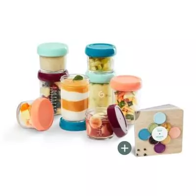 Ensemble de pots de conservation Babymoov Babybols en verre - 4x100 ml + 4x220 ml